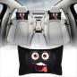 Preview: Auto Nackenkissen 20x30cm Nackenpolster Leder Schwarz mit Druck Design